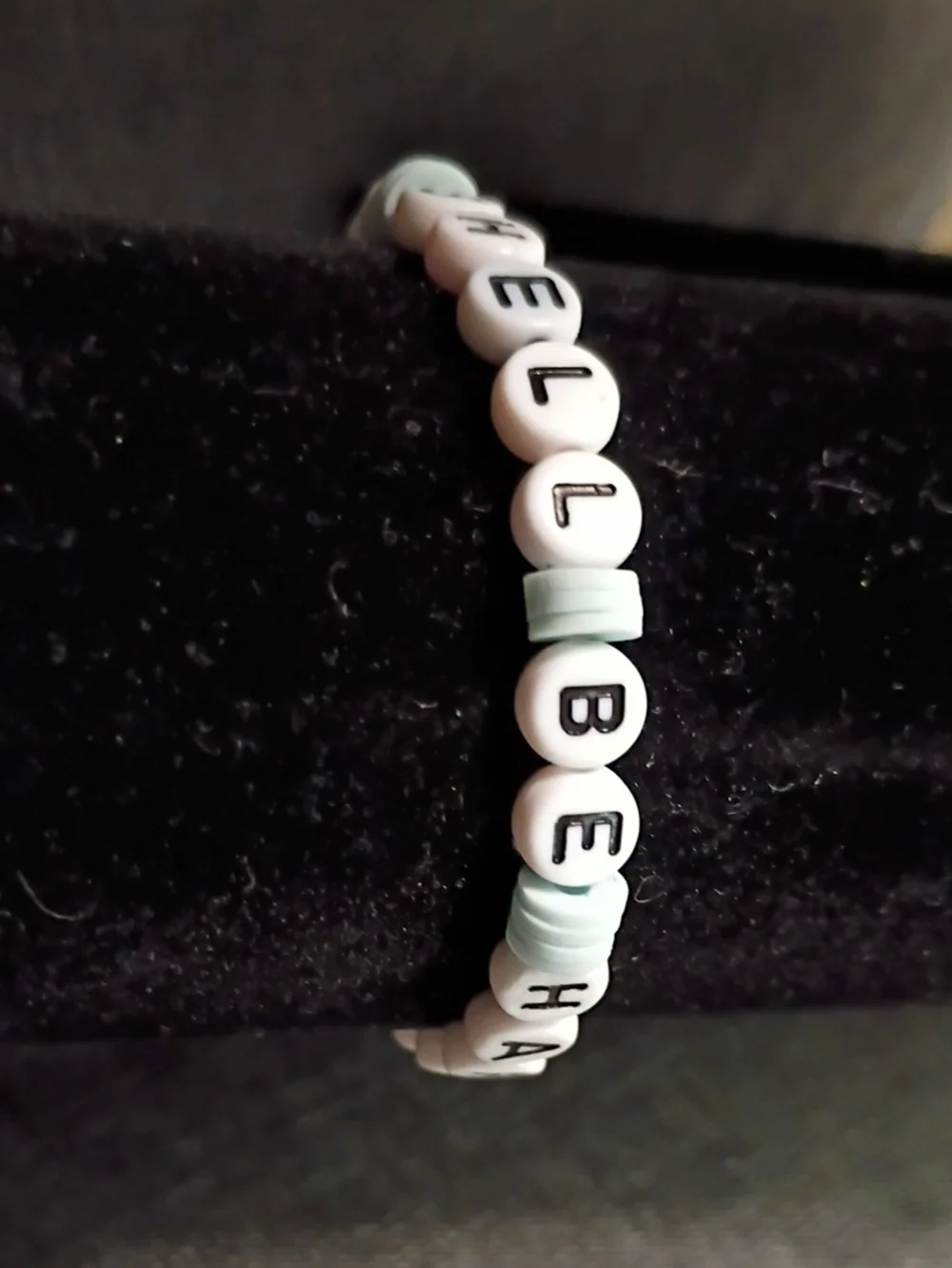 Personalized White and Mint Letter Bead Bracelet - Women Jewelry
